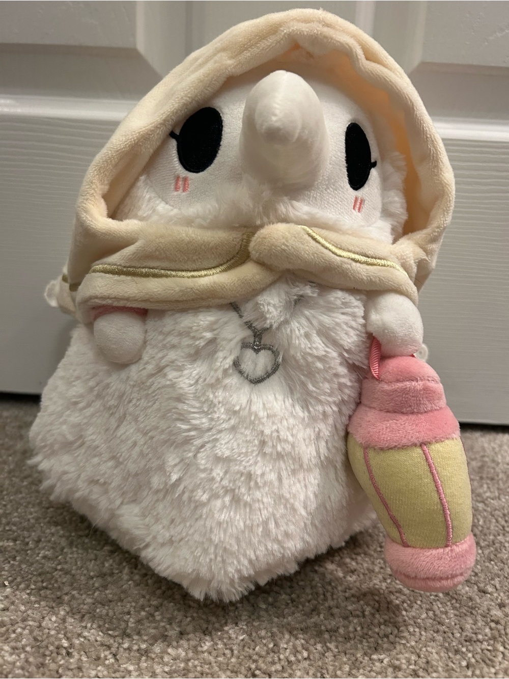 Squishable Plague Doctor Nurse Plush White Hood Pink Lantern